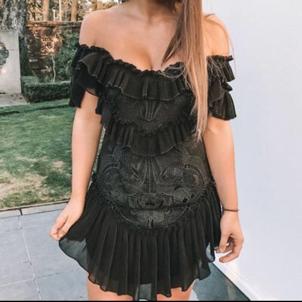 Alice McCall black lace lovebirds dress